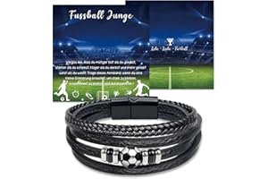 BOYATONG Fussball Geschenke Jungen 5 6 7 8 9 10 11 12 13 14 Jahre, Fussball Armband Jungen Geschenke zur Kommunion Konfirmation Firmung Jugendweihe Einschulung Ostern Weihnachten