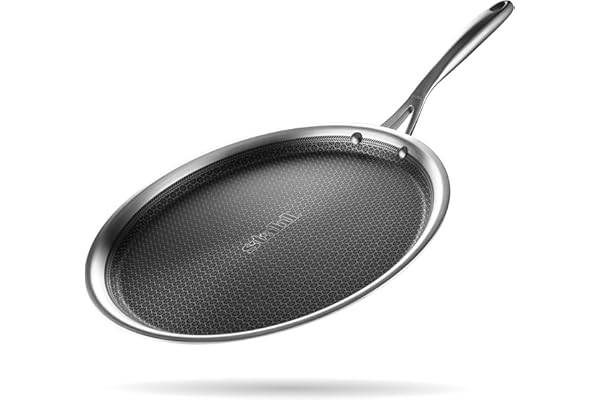Stahl Artisan Hybrid Triply 28 cm Dosa Tawa Dosa Tawa with Induction Base Non Stick Pan, Stainless Steel Scratch Resistant Dosa Tava