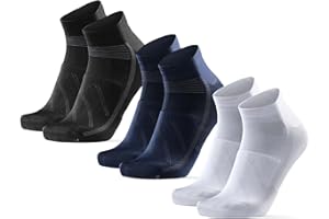 DANISH ENDURANCE Calze da Ciclismo Corte, Traspiranti, Calzini per Bici, MTB e Spinning, per Uomo e Donna, 3 Paia