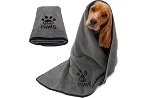 Elite Paws® Grande serviette de luxe en microfibre pour chien. Extra douce et épaisse, 140x70 cm, produit super absorbant, accessoires pour animaux domestiques, tapis de bain, couverture alternative