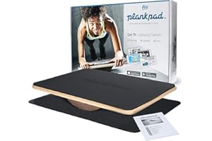 Plankpad Fit for Fun interactif Tout Le Corps avec Application adaptée pour Les Jeux et Les entraînements, Planche d'équilibre en Bois, équipement de Fitness pour Homme et Femme