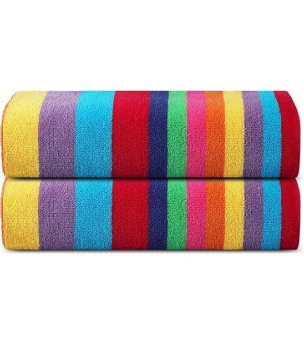 WENSHUO Badetuch, Schwarz-weiß Gestreift, 75x34 Cm – 100% Gekämmte Baumwolle, Supersaugfähig & Weich