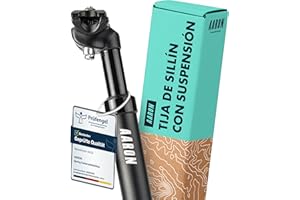 AARON Spring Tija de sillín de muelle con un diámetro de 27,2, 30,9 o 31,6 mm, Tija de sillín de aluminio con suspensión de 350 mm de longitud, de bicicleta para E-Bike, MTB, Trekking Citybike, negros