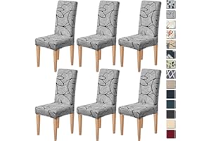 Dioxide Coprisedie con Schienale Elastico,Rivestimenti per Sedie con Stampa Moderna,Universali Copri Sedia da Cucina Elasticizzati, Moderno Fodera Sedia per Soggiorno,Cucina,Casa(Finger Flower,6PC)