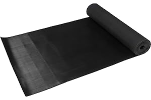 THE WORKPLACE DEPOT Rubber Matting Roll, 3mm Thin Non Slip Anti Fatigue Black Floor Mat (10m Roll)