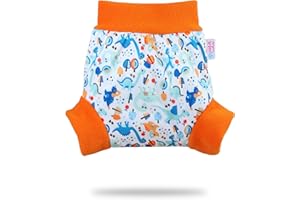 ‎PETIT LULU Petit Lulu Überhose (Schlupfüberhose) Größe L (9-13 kg) für Höschenwindeln und Nachtwindeln (Prähistorische Tiere)