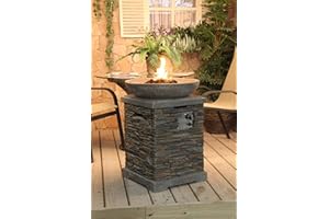 CALLOW RETAIL Slate effect Gas Fire Pit and Fire Bowl