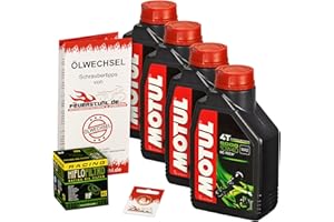 FEUERSTUHL.DE GMBH Motul 10W-40 Öl + HiFlo Ölfilter für Suzuki GSF 1200 Bandit/S, GV75A A9 CB - Ölwechselset inkl. Motoröl, Racing Filter, Dichtring