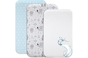 Lovely Hippo Draps Housses Cododo + 1 Alèse Protège Matelas Compatible Cododo Bébé - Drap Housse Cododo 100% Coton - Alèse 100% Imperméable (Animaux Bleus, 90 x 55 cm)