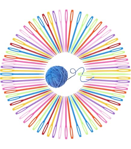 100 Aghi Per Cucire A Mano In Plastica | 4 Taglie (5.5cm/7cm/9cm/15cm) | Per Maglieria E Fai-Da-Te - Foto 5