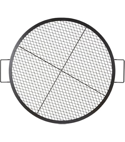 BBQ-Toro Griglia Rotonda In Ghisa Da 54 Cm, Preseasoned, Con Corda Di Sospensione E Moschettoni. Ideale Per Barbecue A Treppiede O Girevole, Piedini Da 1 Cm, Peso 10,35 Kg, Cottura Uniforme E Gusto Affumicato
