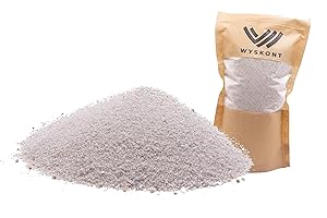 WYSKONT Arena de cuarzo para acuario, 1 kg, sustrato natural y decoración, adecuada para biotipos de Malawi y Tanganica, segura para organismos vivos, grano blanco 0,5-0,8 mm
