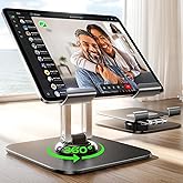 LISEN Tablet Stand Holder Fits iPad Stand for Desk 360° Adjustable Desk Accessories Foldable Must Have Office Accessories for