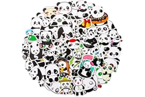 cobee Lot de 100 autocollants en vinyle motif panda mignon, autocollants décoratifs imperméables pour ordinateur portable, bouteilles d'eau