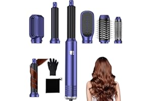 MOGAWAVE Airbrush Hair Styler 6 in 1 Multi Styler Air Brush Pro Air Styler, Blow Dry Hair Brush, Air Curler, Hair Dry Brush, Airbrush Magic Styler for Drying, Curling, Straightening All Hair Type/Length