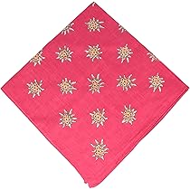 Breiter Edelweiss klederdrachtdoek Nickituch klederdracht-halsdoek sjaal doek van 100% katoen 50 x 50 cm hoogrood, karmijnrood, 50 x 50 cm