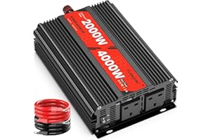 FLAMEZUM 2000W Power Inverter 12v to 240v,DC to AC Converter With Dual UK Sokets for Car Camping Caravan Travel Boats