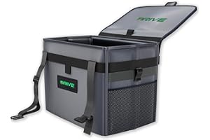 Drive Auto Products Car Bin - XL Rubbish Bins for Stowing and Tidying w/Disposable Liners and Adjustable Black Strap - Car Essentials
