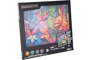 DIAMANTINY Quadro Fiori Tropicali Dipingi coi Numeri, Multicolore, 22 x 30 x 1,5 cm, 96562
