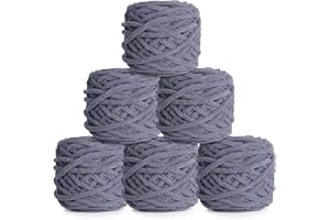 Laine à Tricoter,Goomp 6 Pack 100g Laine Crochet Pelote de Laine a Tricoter pour Écheveaux Couvertures Chapeaux Foulards