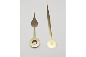 klug-versand 1 Paar Zeiger Birnform für Junghans W838 und W817, Metall goldfarbig 73 mm