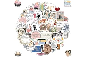 QXWUYAZBRYL 2 X 50 piezas jane austen Pegatinas, novelista Jane Austen pegatinas set, Vintage Pegatinas, Stickers Aesthetic, para Bricolaje, Álbumes de Recortes, Libro de Fotos, Diario Decoración