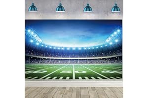 WANGRJ Fußballfeld-Hintergrund, Super-Schale, Sport-Thema, Auditorium, Nachtlicht, Fotografie, Hintergründe, Babyparty, Jungen, Kindergeburtstag, Party-Dekoration, Studio, Requisiten, 2,1 x 1,5 m
