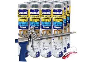 BRICOLEMAR Pack Pistola Caliber 30 + 12 Botes Espuma Orbafoam 750ml + Llavero/Abrebotellas de Regalo (Pistola + 12 Botes Espuma + Llavero de Regalo)