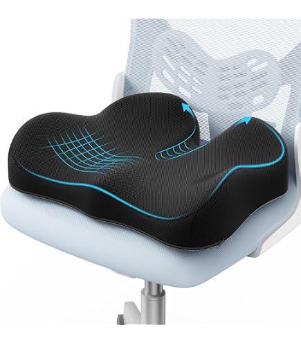 Coussin de chaise en mousse à mémoire de forme pour soulager les douleurs du dos, sciatique, coccyx, disque de dégénérescence du coccyx, arthrose, prostate, coussin de maintien des hanches (gris foncé