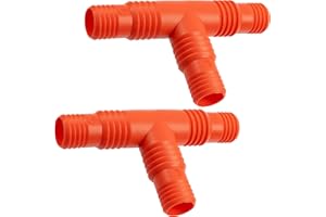 AERZETIX - Set di 2 raccordi ripartitori riduttori scanalati a "T" 3/4'' e 1'' per tubo da irrigazione con diametro interno ∅19 e ∅25mm | in plastica | giunzione attrezzature giardinaggio