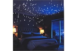 Glow in The Dark Stars Wall Stickers,252 Adhesive Dots and Moon for Starry Sky, Decor for Any Room by LIDERSTAR,Bright and Realistic.