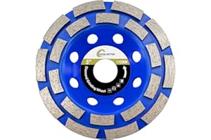 Diamond Concrete Grinding Wheel 125mm - Double Row Cup Grinding Wheel for Polishing and Cleaning Granite Marble Concrete Masonry Artificial Stone for Angle Grinder SANLEETEK
