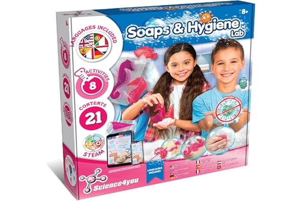 Science4you - Laboratoire des Savons - Kit les Fabrication pour Enfants, Fait les avec ce Kit Éducatif de Sciences - Experiences Scientifiques et Activites Manuelles +8 Ans