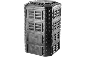 KADAX Composteur de Jardin 1120L, Grand Bac à Compost pour Une Gestion Écologique et Efficace des Déchets Organiques en Espace Extérieur (Noir)