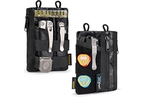VIPERADE VE18 Small EDC Tool Organizer, Multifunction Small Tools Pouch with 6 Pockets, EDC Organizer for Men, Mini Pocket Pouch with Patches Area for DIY