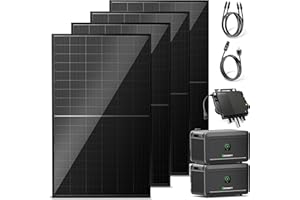 Solakon® Balkonkraftwerk 2000W mit Speicher - Balkonkraftwerk 2000 Watt komplett Steckdose & 800W Wechselrichter - Solaranlage Komplettset - 4x500W PV-Module & 4kWh Speicher für Balkonkraftwerk