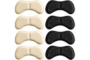 ASFACUPUTURE 8 Pièces Coussinet Chaussure,Protège Talon Chaussure,Coussinets Inserts de Talons,Coussinets de talon épais,pour La Plupart des Types de Chaussures(Noir+Beige)