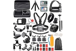 JOYBOY Kit d'Accessoires pour Caméra Sport, 54-en-1Accessoires, Support de Caméra d'action, pour Tir Sportif Plein Air à Grande Vitesse
