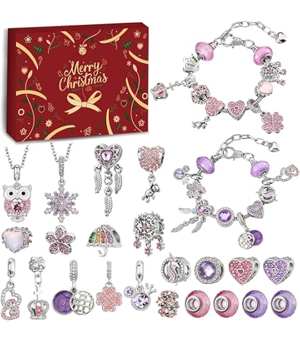 Schmuck Adventskalender 2025 Für Mädchen - 24 Charm Armbänder Zum Selbermachen