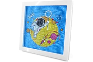 GOLDEROC 5D Diamond Art Kits for Kids, Crystal Gem Art Craft Kits for Kids, Stitch Diamond Art Gifts for Girls, Boys, Beginners, Children Ages 6-7-8-9-10-11-12 (Spaceman)
