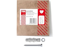 TOX expansionsplugg Barracuda 10x50 mm + skruv, plugg med mycket höga hållfasthetsvärden för massiv tegel och betong, 2 st i