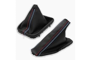 Cargaiter - Soufflet Levier de Vitesse et Frein Compatible pour BMW Série 3 E46 (1990-2007) (Tricolor ///)