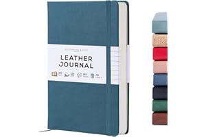 Beechmore Books Lined Journal Notebook, 5.8 x 8.3 inch, A5 160 Lined Pages, Hardcover Leather Journals for Women, Men, Writing and Notebooks for Work - 120 GSM Thick Paper, Gifts Box Included