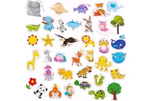 LIAMEPH 36PCS Fridge Magnets with 1 Storage Bag,Magnetic Animals Magnets,for Magnetic Whiteboards,Refrigerator Magnets