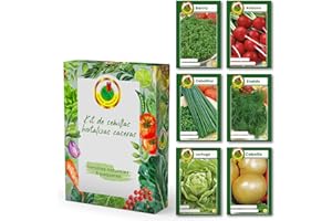 PNOS OŻARÓW MAZOWIECKI PNOS Set de semillas aromaticas, 6 kit semillas de hortalizas, cebollas, rábanos, cebollinos, berros, lechugas, eneldo, semillas ecologicas huerto para cocina, balcón y jardín, owngrown