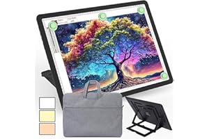 Phylosal Rechargeable A3 Light Pad with Built-in Stand & Bag, Magnetic Tracing Light Box for Drawing, Diamond Art Light Board with Side Button, Super Bright Light Table for Diamond Painting, Sketching