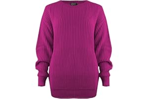 SA Fashions® Oversized New Ladies Womens Chunky Baggy Jumper Knitted Sweater Thick Top S-XL 8-18