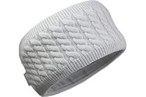 Ever Bloom Women's Winter Headband, Knitted Hair Band, Cable Knit, Girls' Ear Warmers Lined with Fleece Lining, Warm Headband for Hiking, Jogging, Leisure, Winter Headband: Ecru