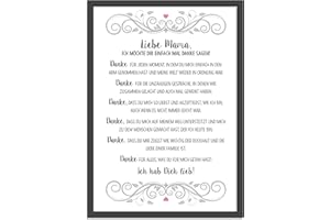 OWLBOOK® Muttertagsgeschenk | Muttertagsgeschenke für Mama Dankeschön Geschenk Muttertag Bild im Rahmen | Danke Mama Geschenke für Frauen Mutter zum Geburtsag Geburtstagsgeschenk