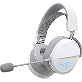 ASUS ROG Pelta White kablosuz RGB oyun kulaklığı (ROG SpeedNova, Bluetooth, 2,4 GHz, USB-C, 50 mm ROG titanyum membran s&uuml;r&uuml;c&uuml;